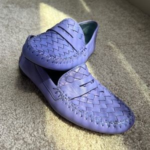 ROBERT ZUR Petra Woven Deep Purple Leather Comfort Penny Loafer